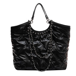 Winter Fluffy Big Shopping Shoulder Bags For Women Handbag Eiderdown