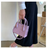 Crocodile Pattern Small Totes Bag for Women PU Shoulder Messenger Bag