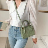 Crocodile Pattern Small Totes Bag for Women PU Shoulder Messenger Bag