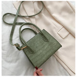 Crocodile Pattern Small Totes Bag for Women PU Shoulder Messenger Bag