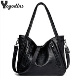 Women Large Capacity PU Handbag Shoulder Messenger Bag