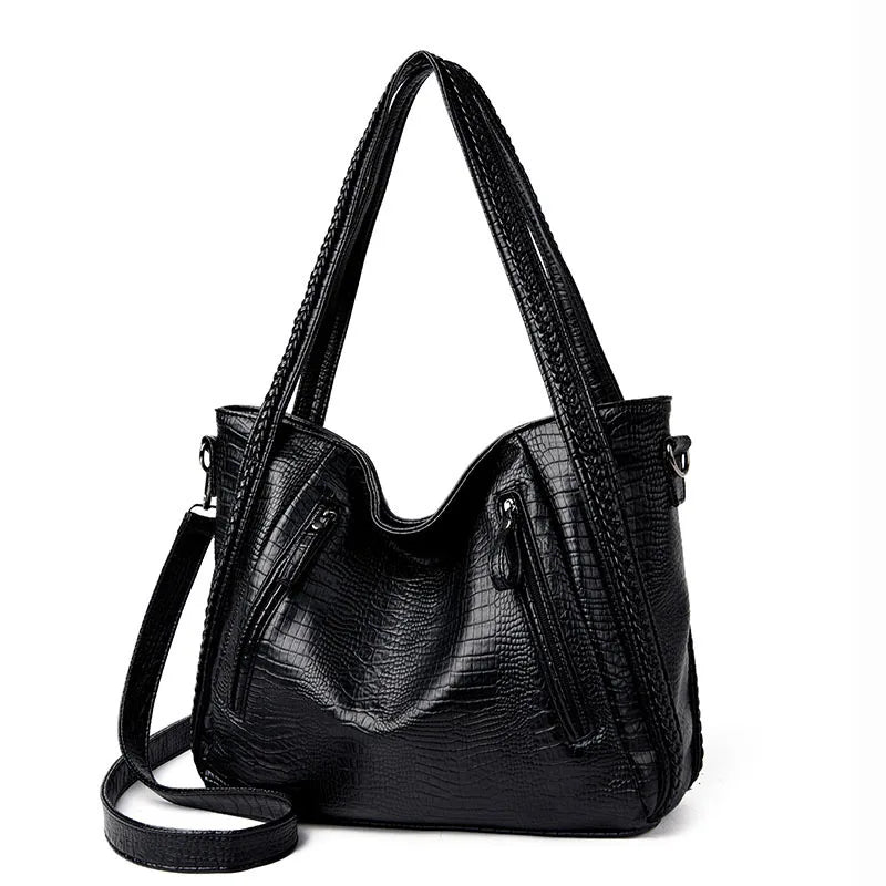 Women Large Capacity PU Handbag Shoulder Messenger Bag