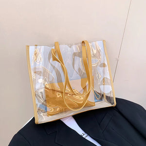 Female PVC Handbags Large Capacity Casual Shopper Bag