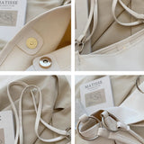 Solid Large Capacity PU Leather Shoulder Bag