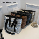 Women's Large Capacity Shopper Tote Bag Soft Shoulder Handbag for Autumn Winter