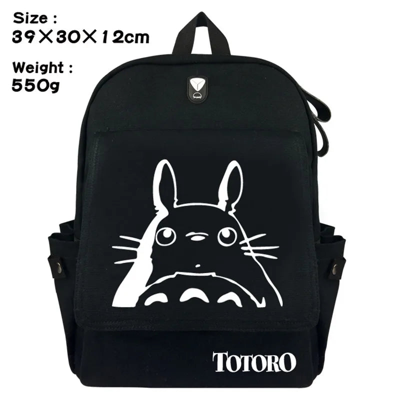 Totoro Cat Canvas Rucksack Backpack Schoolbag Travel Laptop Bag