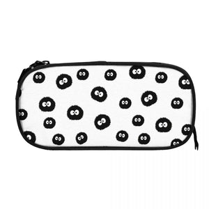 Totoro - Soot Sprites Pattern Pen Box Student School Anime Zipper Pen Bag
