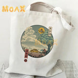Totoro Tote Bag Japanese Anime Printing Shopping Bags for Women
