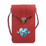 Touch Screen Cell Phone Bag Teeth Printed Handbags Women Shoulder Bags