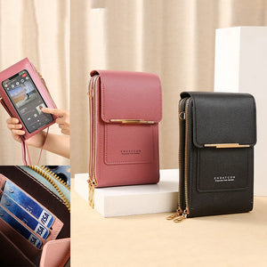 Women's Touch Screen Shoulder Bag RFID Anti Theft Crossbody Wallet