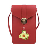 Avocado Printed Crossbody Shoulder Bag for Mobile Phones