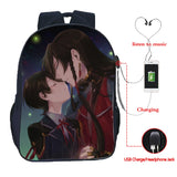 Touken Ranbu USB Charge Backpack Casual Rucksack Student