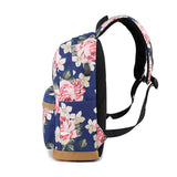Canvas Women Backpack Floral Printing USB charging School Bags