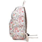 Canvas Cartoon Printing Women Backpack Student School Bag for Teenage Girls