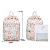 Canvas Cartoon Printing Women Backpack Student School Bag for Teenage Girls