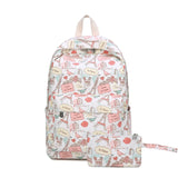 Canvas Cartoon Printing Women Backpack Student School Bag for Teenage Girls