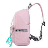 Waterproof Nylon Women Backpack Girls Drawstring Bow Chains School Bag Bookbags