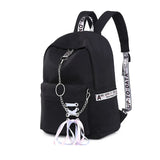 Waterproof Nylon Women Backpack Girls Drawstring Bow Chains School Bag Bookbags