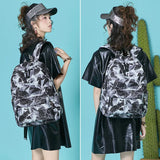 Geometric Print Waterproof Women Backpack Large School Laptop Bag