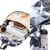 Geometric Print Waterproof Women Backpack Large School Laptop Bag