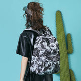 Geometric Print Waterproof Women Backpack Large School Laptop Bag