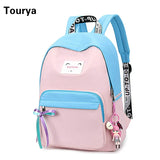 Waterproof Women Patchwork Backpack School Bags for Student Girls