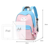 Waterproof Women Patchwork Backpack School Bags for Student Girls