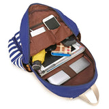 Preppy School Bags Backpack For Girls Canvas Striped Women Laptop Bagpack