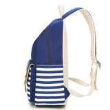 Preppy School Bags Backpack For Girls Canvas Striped Women Laptop Bagpack