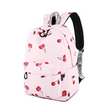 Women Cherry Backpack Polyester School Bags For Teenage Girls