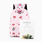 Women Cherry Backpack Polyester School Bags For Teenage Girls