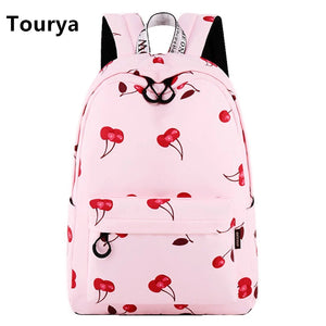 Women Cherry Backpack Polyester School Bags For Teenage Girls
