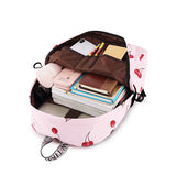 Women Cherry Backpack Polyester School Bags For Teenage Girls
