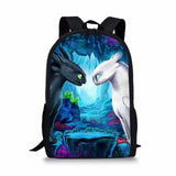 Train-Dragon-Anime Print Backpack Casual Outdoor Travel Children's Knapsack