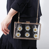 Clear Acrylic Box Clutch Shoulder Bag for Women