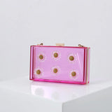 Clear Acrylic Box Clutch Shoulder Bag for Women
