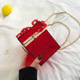 Acrylic Box Chain Crossbody Bag Women