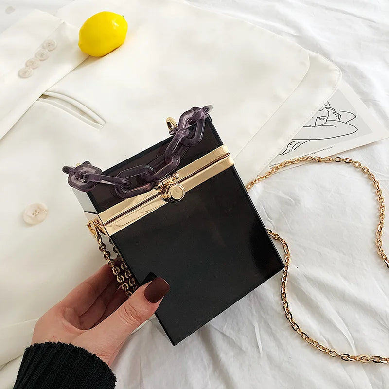 Acrylic Box Chain Crossbody Bag Women