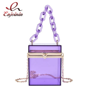 Acrylic Box Chain Crossbody Bag Women