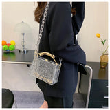 Transparent Acrylic Box Crossbody Bag One Shoulder Chain Women's High Portable