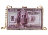 Acrylic Dollar Box Clutch Bag for Women