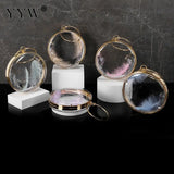 Acrylic Evening Bag Feather Shoulder Round Clutch Party Sac A Ma