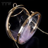 Acrylic Evening Bag Feather Shoulder Round Clutch Party Sac A Ma