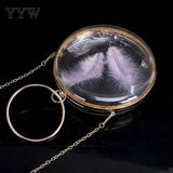 Acrylic Evening Bag Feather Shoulder Round Clutch Party Sac A Ma