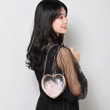 Heart Shape Acrylic Evening Bag Bride Shoulder Clutch Party Small Ladies