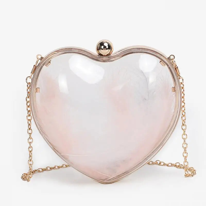 Heart Shape Acrylic Evening Bag Bride Shoulder Clutch Party Small Ladies