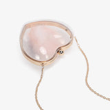 Heart Shape Acrylic Evening Bag Bride Shoulder Clutch Party Small Ladies