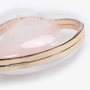 Heart Shape Acrylic Evening Bag Bride Shoulder Clutch Party Small Ladies