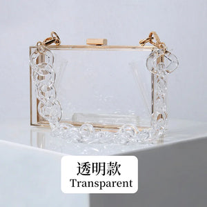 Acrylic Jelly Crossbody Bag for Women Clear Clutch Wedding Purse