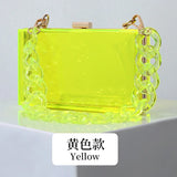 Acrylic Jelly Crossbody Bag for Women Clear Clutch Wedding Purse
